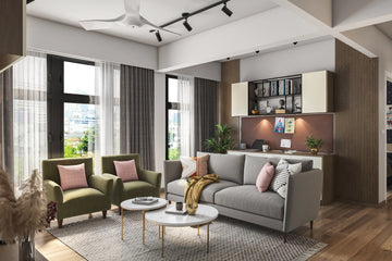 Compact Sized Contemporary Style Living Room Design